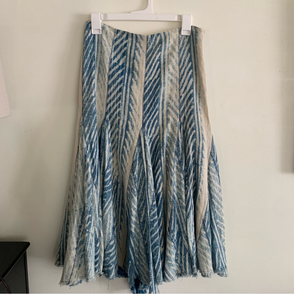 Ralph Lauren Blue Maxi Fit and Flare striped pattern Skirt size 2